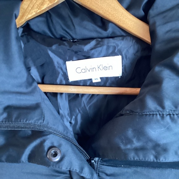 Calvin Klein Black Puffer Jacket size XS Duck  Down Above knee Length - Picture 3 of 7